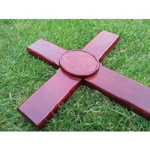 Deluxe ashes marker cross (Mahogany colour) Style No.2