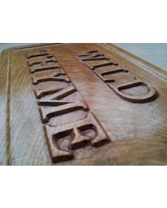 Deluxe hand carved house sign detail